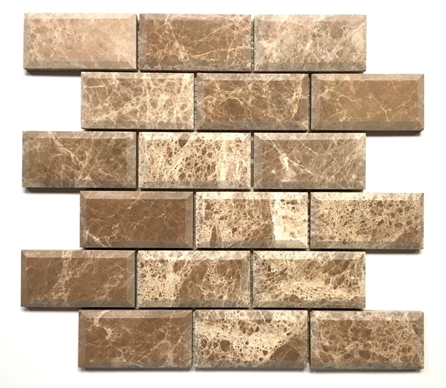 Amber Brown 4x4 Circa Carved in Marble Stone Tile Backsplash Wall Kitchen Bath 